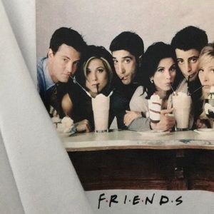 White HM Friends Graphic Crew Neck Sweatshirt